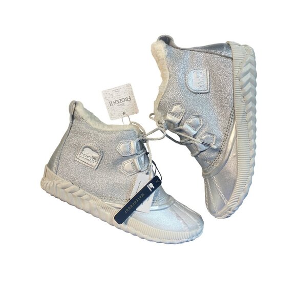 NEW Sorel Disney Frozen Snow Boots W's 10 Silver Faux Shearling -25F HTF - Picture 4 of 12